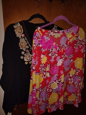 Two V-Neck Long Sleeve Top